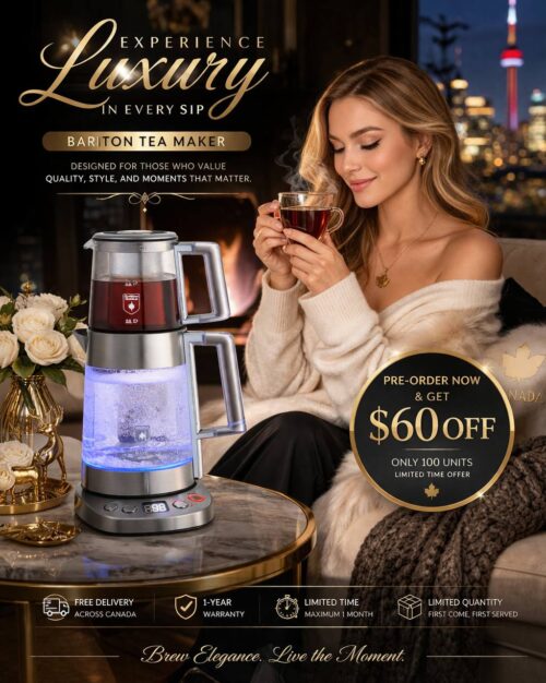 Bariton Tea Maker BTM-1881GS – Electric GLASS Kettle & Teapot Set